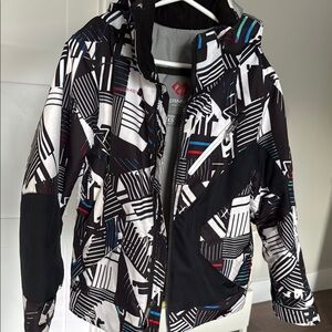 Obermeyer Kids Black and White Ski Jacket